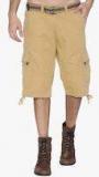 Sports52 Wear Khaki Solid Regular Fit 3/4Th Men