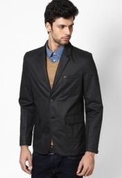 Spykar Black Jacket & Blazers Men