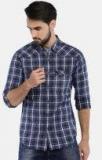 Spykar Blue Checked Slim Fit Casual Shirt Men