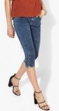 Spykar Blue Washed Capri Women