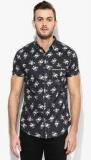 Spykar Navy Blue Printed Slim Fit Casual Shirt men