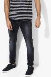 Spykar Navy Blue Washed Low Rise Skinny Fit Jeans Men