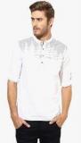 Spykar White Printed Regular Fit Kurta Men