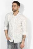 Spykar White Regular Fit Checked Casual Shirt men