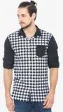 Status Quo Black Printed Slim Fit Casual Shirt Men