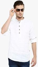 Stori White Solid Kurta Men