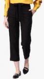 Street 9 Black Solid Smart Slim Fit Regular Trouser Women