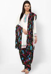 Stri Black Printed Patiala Salwar With Dupatta Women