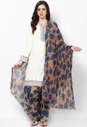 Stri Blue Printed Patiala Salwar With Dupatta Women