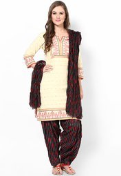 Stri Grey Printed Patiala Salwar With Dupatta Women