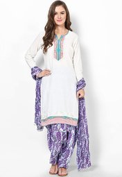 Stri Purple Printed Patiala Salwar With Dupatta Women