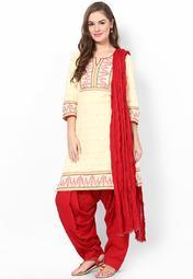 Stri Red Solid Bottom & Dupatta Sets women