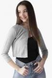 Style Quotient Grey Solid Shrug Women