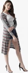 Style Quotient Grey Striped Shrug women