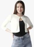 Style Quotient Off White Solid Shrug Women