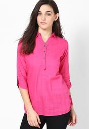 Style Quotient Pink 3/4Th Sleeve Tunic Women