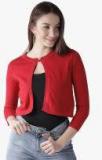 Style Quotient Red Solid Shrug Women