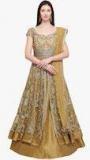 Stylee Lifestyle Gold & Silver Embroidered Net Semi Stitched Dress Material Women