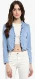 Stylestone Light Blue Solid Shrug Women