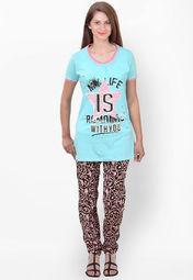 Sublime Blue Printed Loungewear Women