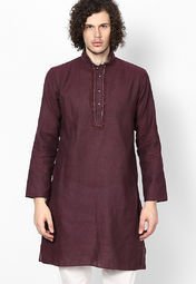 Sultan The King Of Kurta Solid Maroon Kurta Men