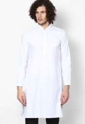 Sultan The King Of Kurta Solid White Kurta Men