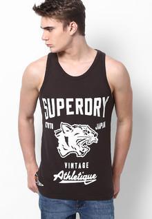 Superdry Coffee Solid Round Neck Vest men