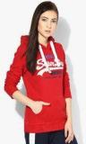 Superdry Red Printed Hoodie Women