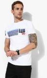 Superdry White Printed Slim Fit Round Neck T Shirt men