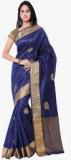 Suvastram Navy Blue Embellished Saree With Blouse women