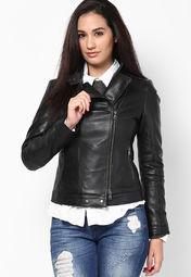 Suxus Black Solid Winter Jacket women