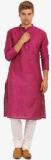 Svanik Magenta Solid Kurta Men