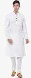 Svanik Off White Solid Kurta men