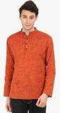 Svanik Orange Solid Kurta Men