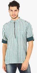 Svanik Striped White Kurta Men