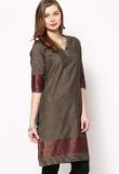 Svarikaa Grey Solid Kurta Women