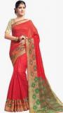 Swaron Red Printed Saree Men