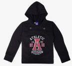 Sweet Angel Black Printed Hoodie Girls