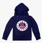 Sweet Angel Navy Blue Printed Hoodie Girls