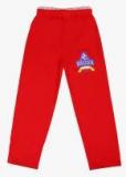 Sweet Angel Red Solid Straight Fit Track Pants Boys