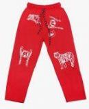 Sweet Angel Red Straight Fit Trackpants Girls