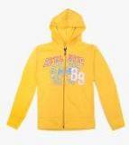 Sweet Angel Yellow Printed Hoodie Girls