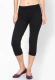 Sweet Dreams Black Solid Capri Women