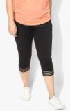 Sweet Dreams Black Solid Lounge Capris Women