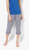 Sweet Dreams Blue Printed Capri Women