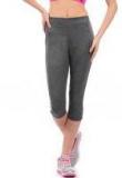 Sweet Dreams Charcoal Grey Solid Active Capris Lc 326418 Women