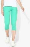 Sweet Dreams Green Solid Capris women