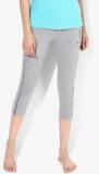 Sweet Dreams Grey Melange Solid Capri Women