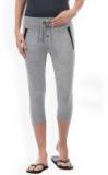 Sweet Dreams Grey Melange Solid Lounge Capris Lc 321018 Women