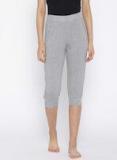 Sweet Dreams Grey Melange Solid Regular Fit Capris F Llc 8129 Women